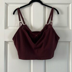 Aerie Ribbed Lace Bra Top